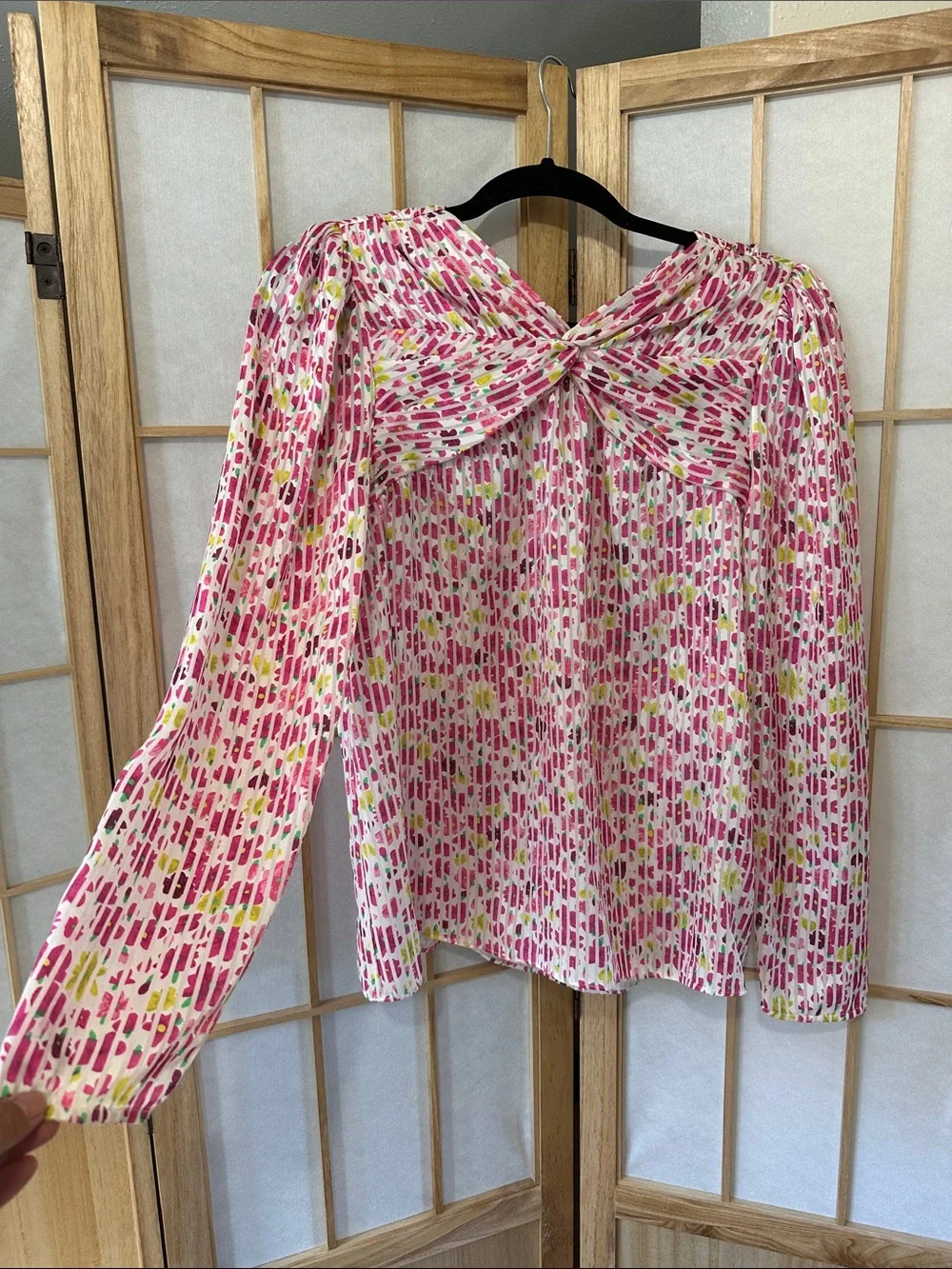 kate spade Pink Multi-Spot Twist-Neck Blouse